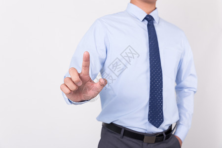科技触屏商务男士单手指点击触屏动作手势背景
