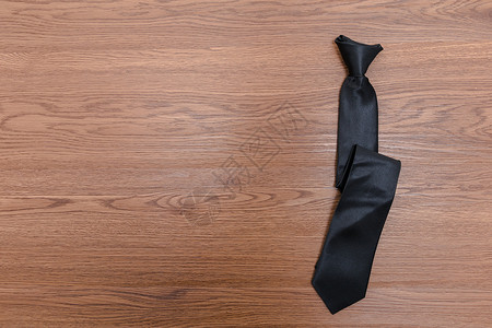 黑色领带平铺单拍高清图片