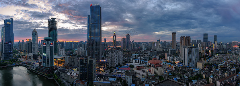 武汉经济武汉城市高楼风光背景