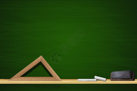 三角形组合绿色黑板设计图片