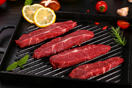 韩式烧烤原料肉牛肩胛肉背景
