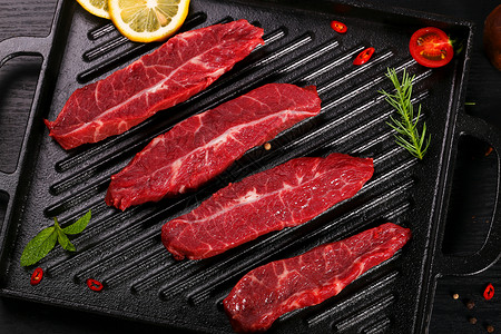 韩式烧烤原料肉牛肩胛肉背景