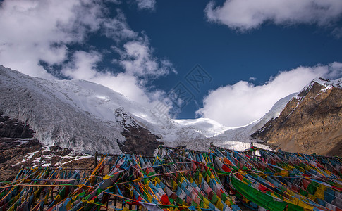 美丽西藏卡若拉冰川背景