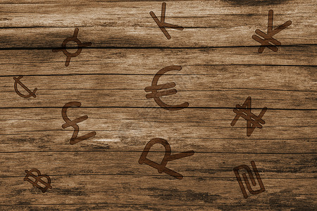 木板结构木板上的货币设计图片