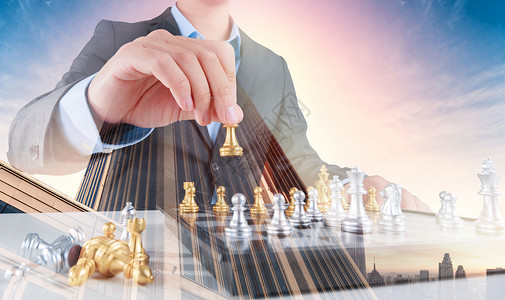 下棋对弈投资发展设计图片