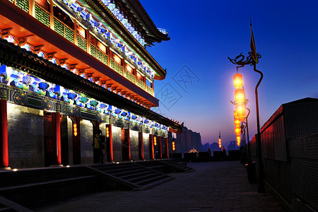 西安古城城市夜景妖娆高清图片
