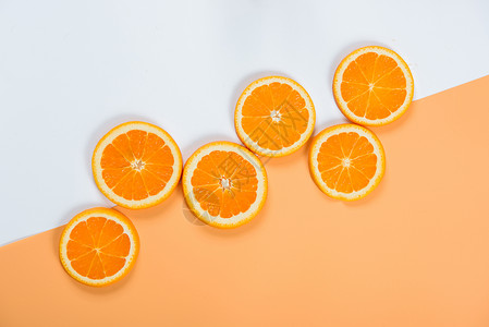 水果撞色橙子拼接背景撞色背景