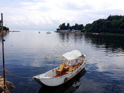 洱海游船洱海边背景