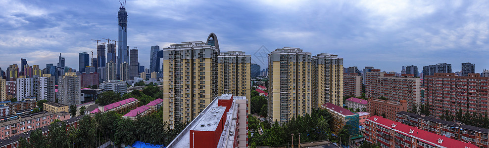 云未来北京城市居民楼背景