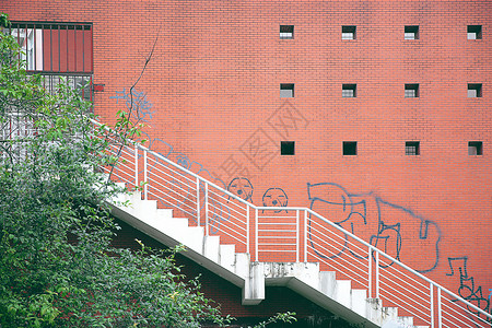 涂鸦墙绘素材大学校园背景