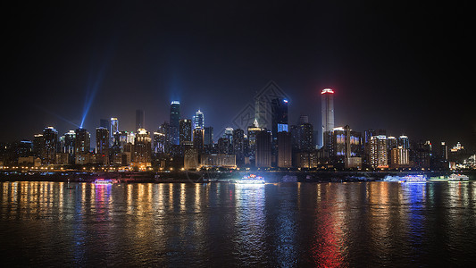 远离都市喧嚣涪陵江上重庆夜景背景