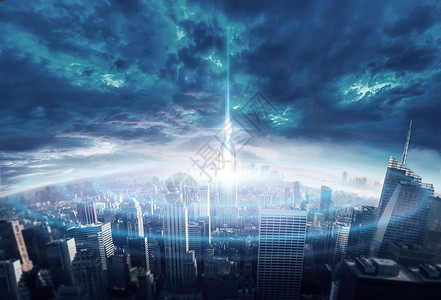 光束科技之城背景图片