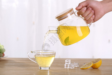 玻璃茶壶蜂蜜工艺高清图片
