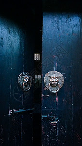 传统中式黑色大门背景图片