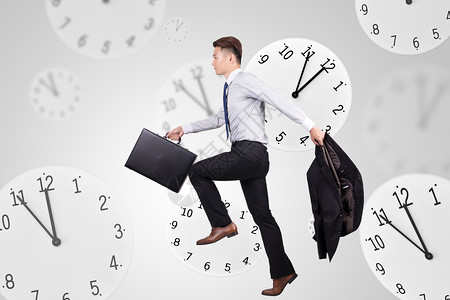 表时间时钟与成功人士设计图片