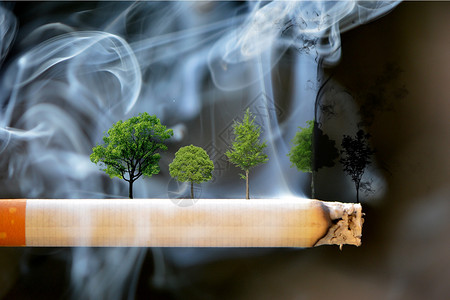 吸烟不仅有害健康也害环境背景图片