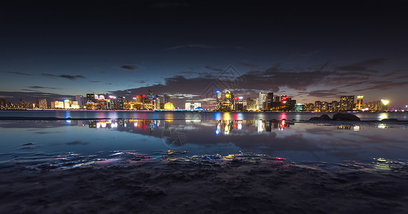 钱江新城夜景城市美景高清图片