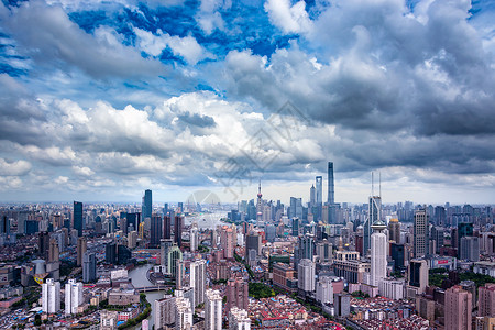 乌云壁纸上海城市景观背景
