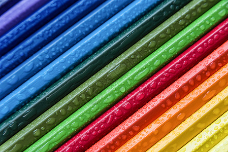 彩虹PPT创意彩色铅笔背景