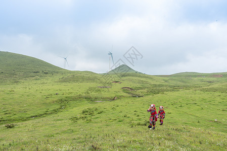 少数名族素材贵州乌蒙大草原背景