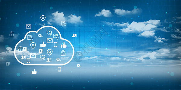 云计算服务云计算蓝色科技背景设计图片