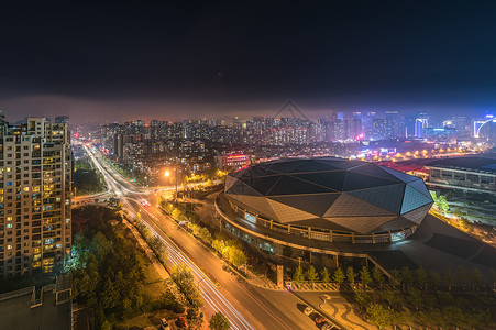 青岛钻石馆夜景背景图片