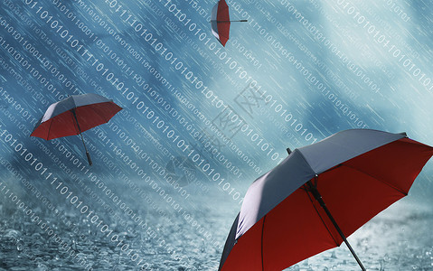 蓝色雨伞网络安全设计图片