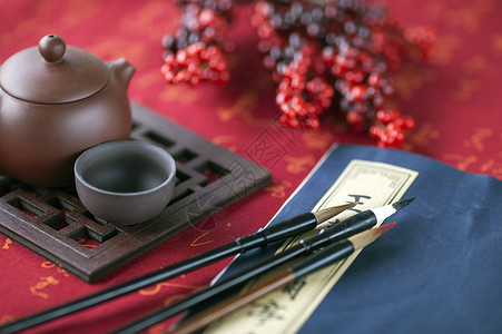水墨书法传统艺术茶道中国风图片