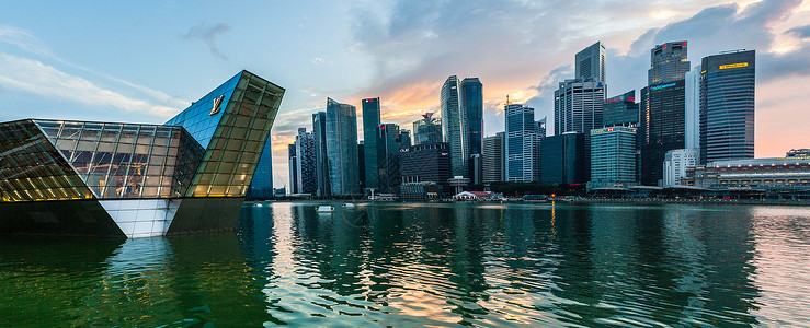 新加坡日出新加坡城市景观背景