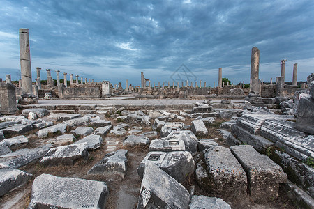 欧式石柱土耳其古城遗址背景