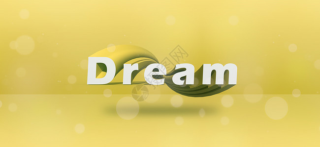 蓝黄色立体字母梦想3D创意背景设计图片