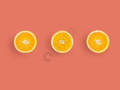夏日平铺橙子排列组合背景