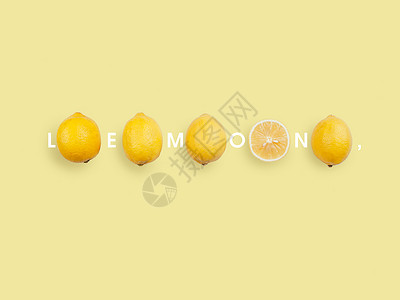 背景素材水果柠檬排列组合背景