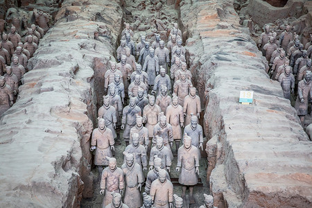 文化魁宝西安兵马俑背景