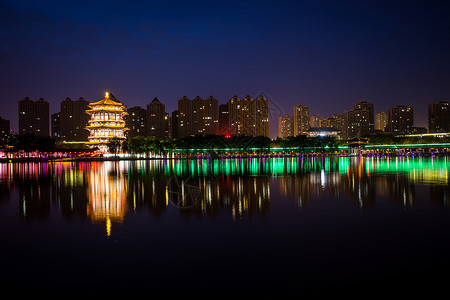 梦回唐朝古建筑大唐芙蓉园夜景背景