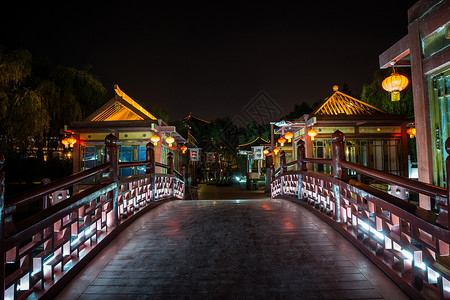 梦回大唐古建筑大唐芙蓉园夜景背景