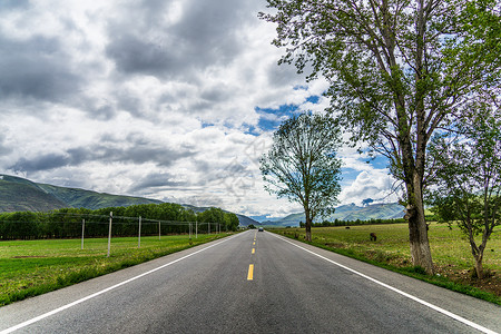 一条无际的路四川317国道路边风景背景