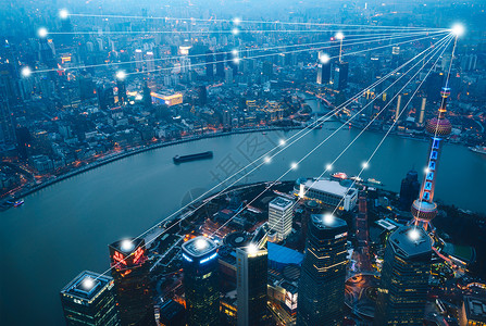 东京塔上海金融经济信息设计图片