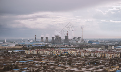 建设绿色城市排污的工厂背景