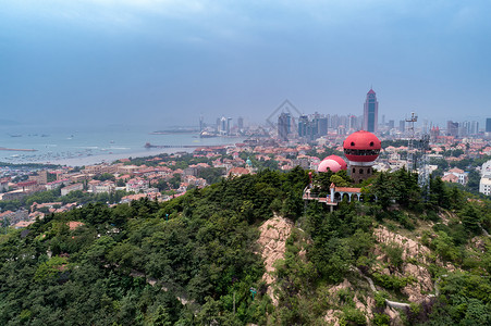 山头无人机鸟瞰信号山背景