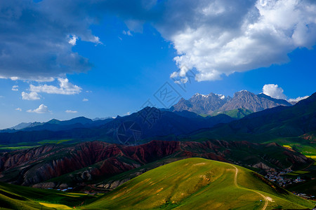 祁连卓尔山雪山背景图片