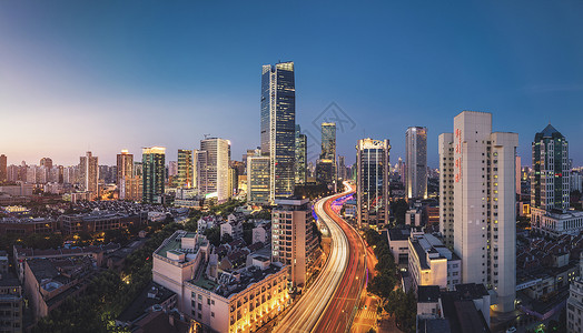 街景素材上海城市风光建筑夜景背景