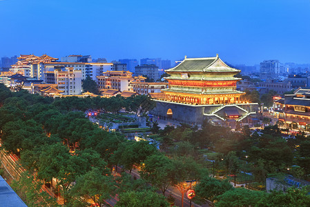 鼓楼夜景鼓楼背景