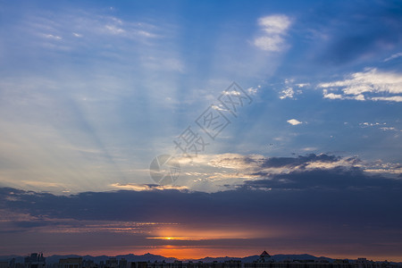 日落的天空红色风景高清图片