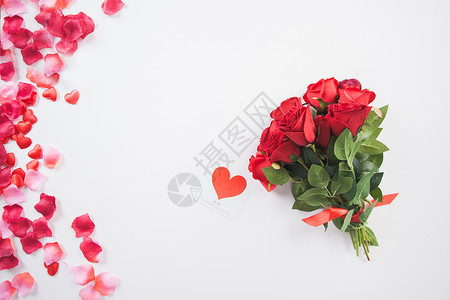 玫瑰花与贺卡高清图片
