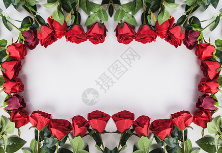 花环文字标签玫瑰花排列组合背景