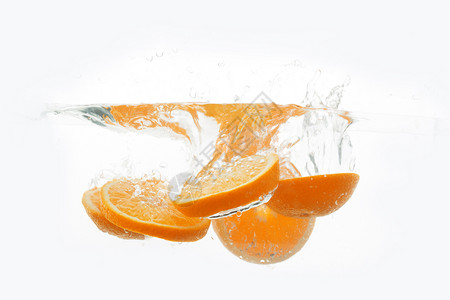 柠檬橙子水果夏日清凉冷饮气泡素材高清图片