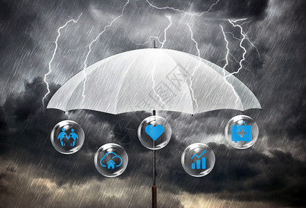白色闪电保护伞设计图片