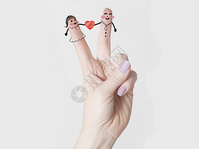 爱人小人手指幸福小人设计图片