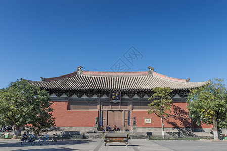 山西大同善化寺古建筑寺庙背景图片